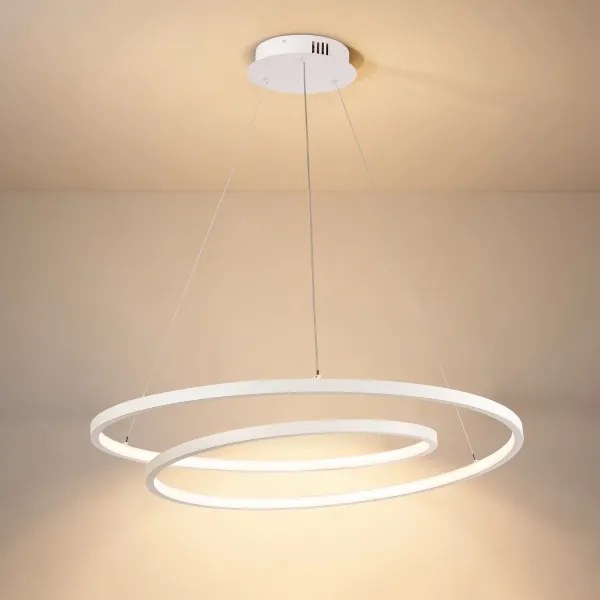 Brilagi - Lustră LED dimerizabilă suspendată pe cablu TWISTER, 75 W, 230 V, Ø 70 cm, albă, cu telecomandă