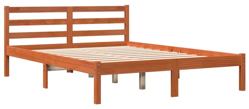 844139 vidaXL Cadru de pat, maro ceruit, 120x190 cm, lemn masiv de pin