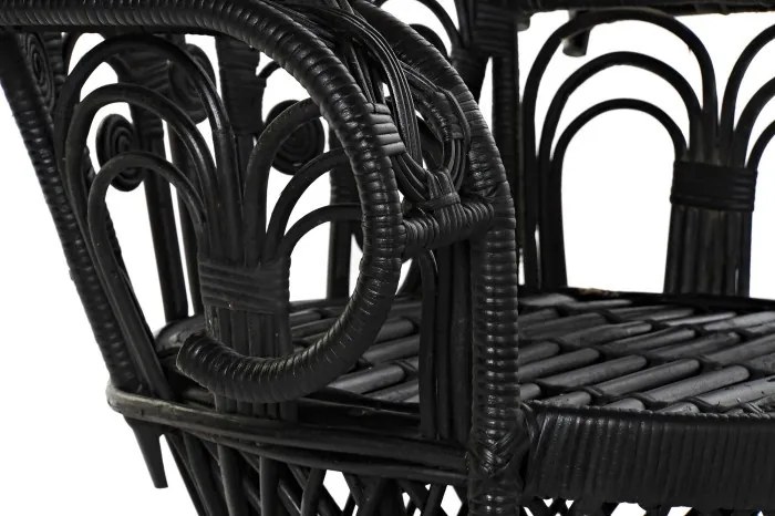 Fotoliu de exterior negru, din rattan, Regalys