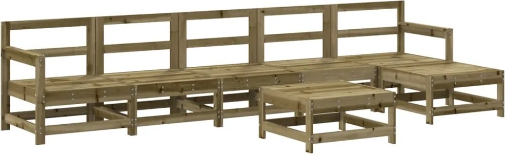 vidaXL Set mobilier de grădină, 7 piese, lemn de pin tratat