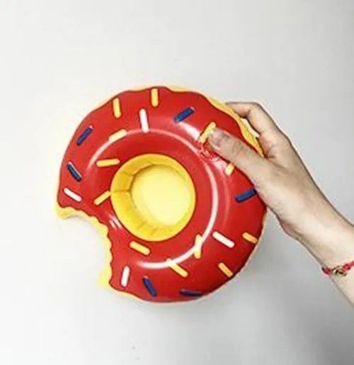 Suport pentru bauturi gonflabil DONUT rosu