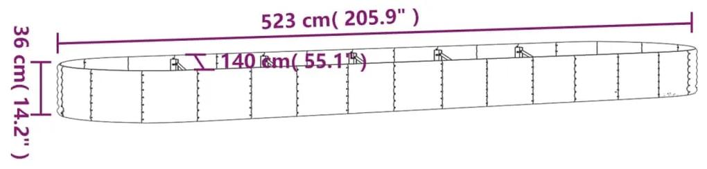 Jardiniera gradina maro 523x140x36 cm otel vopsit electrostatic 1, Maro, 523 x 140 x 36 cm