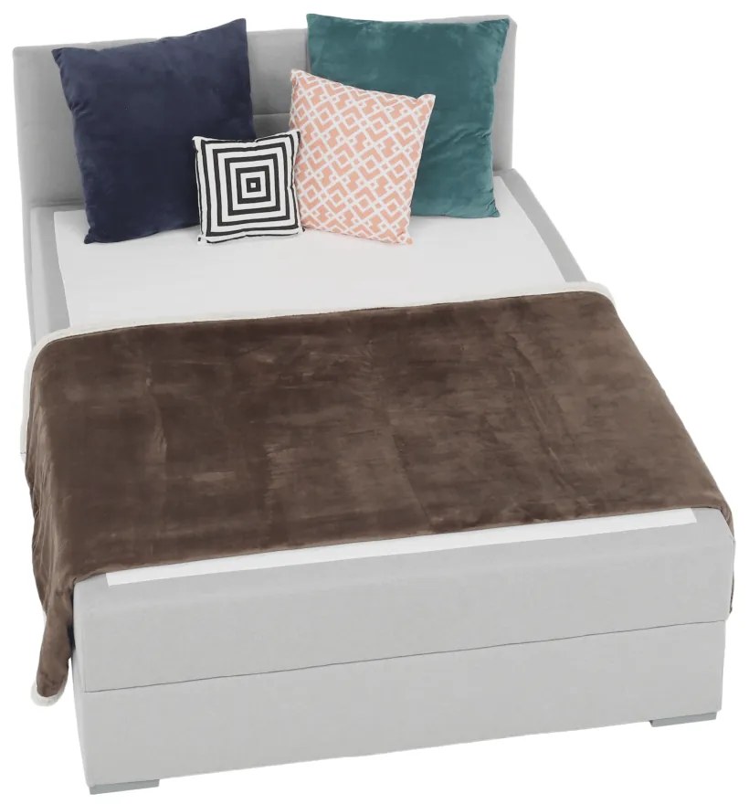 Pat tip BOXSPRING 140x200, gri deschis, FERATA KOMFORT