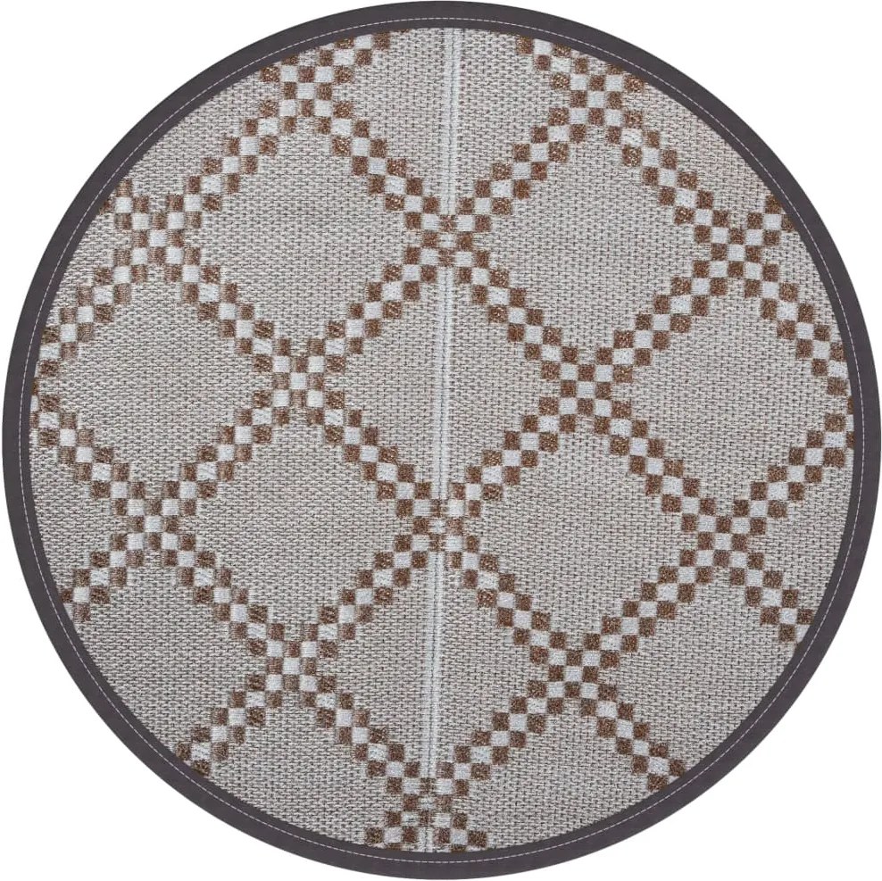 vidaXL Covor de exterior, ARAKIL maro, Ø120 cm, PP