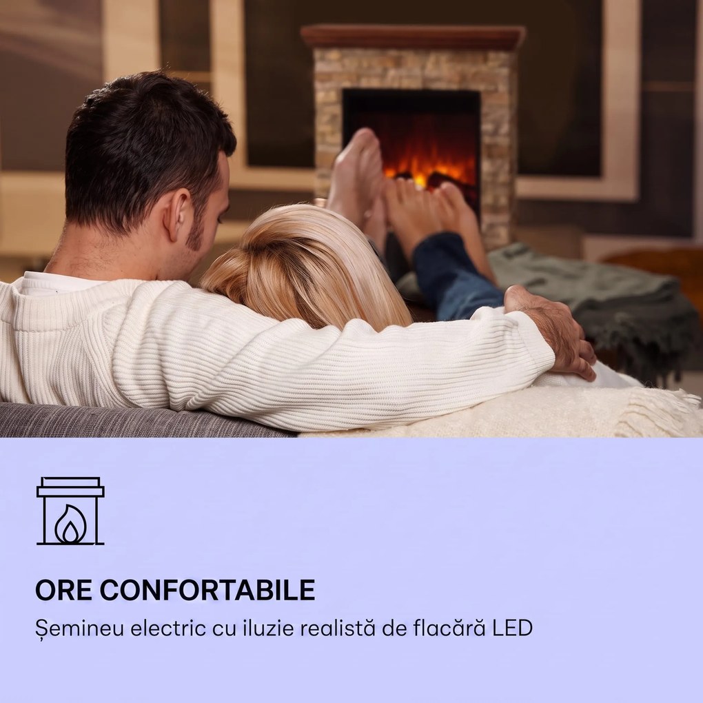 Klarstein Șemineu electric Etna 1800 W Cronometru săptămânal Telecomandă LED