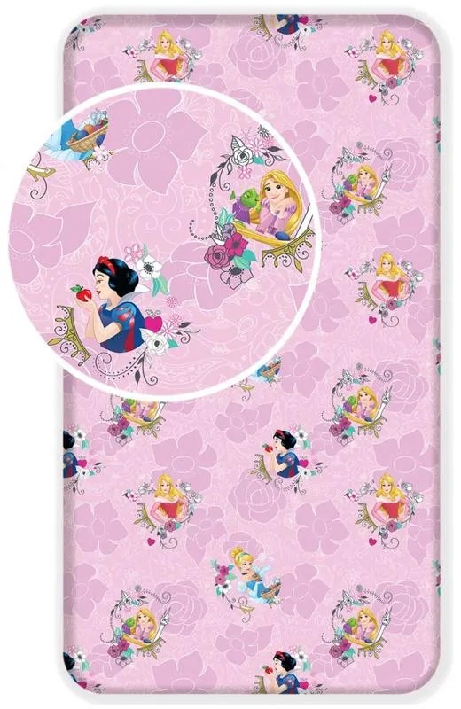 Prințesele Disney Royal cearșaf elastic 90x200 cm