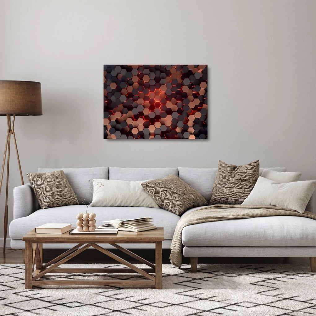 Tablou pe sticlă - Abstracția futuristă (70x50 cm)