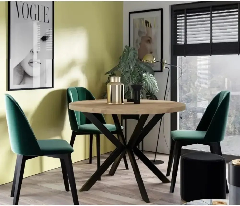 Masa bucatarie mdf rotund texturata, R70 X 75 cm