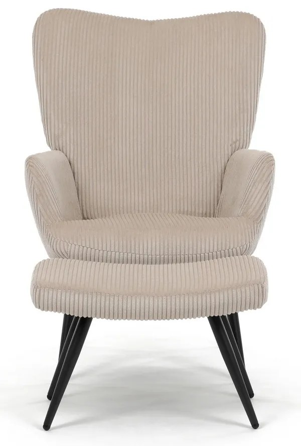 Scaun pentru relaxare cu suport pentru picioare L7285 CRM6, crem