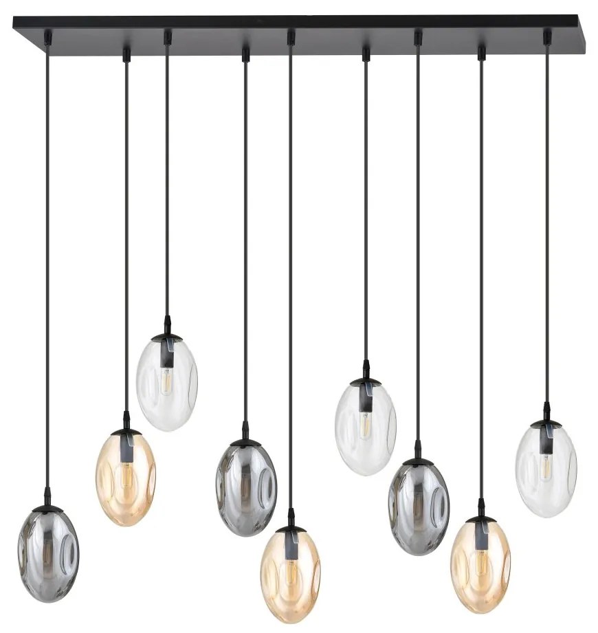 Lustra cu 9 pendule design minimalist, modern ASTRAL 9 BL MIX