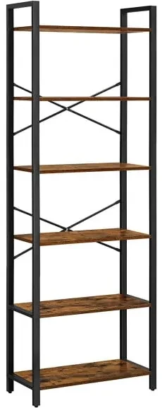 Raft De Depozitare Cu 6 Niveluri, Vintage Maro Si Negru, 66 Cm
