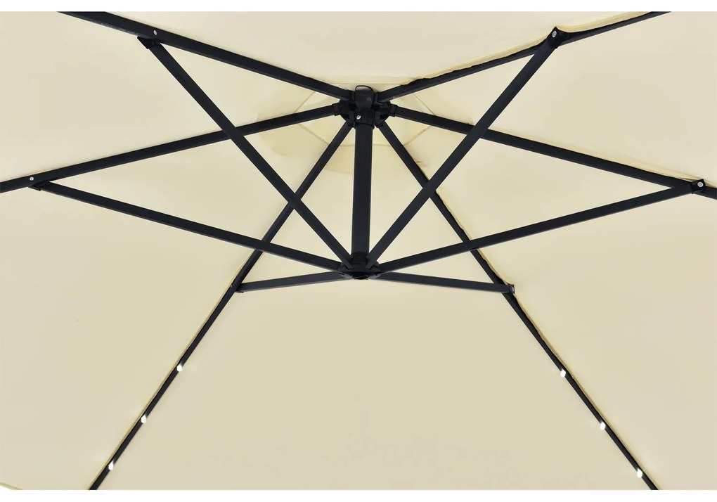 Jusky Umbrela de soare LED Brazilia 3,5 m - crem