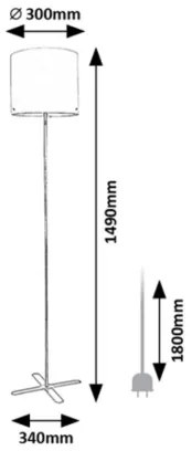 Lampadar IZANDER 1xE27/40W/230V alb/negru Rabalux 74011
