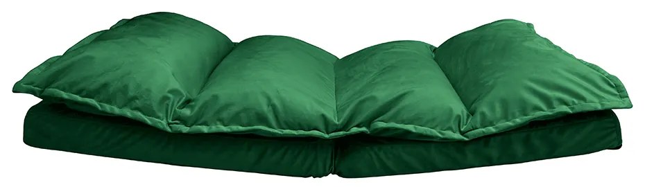 Şezlong pliant pe podea, ţesătură de catifea verde, ULIMA