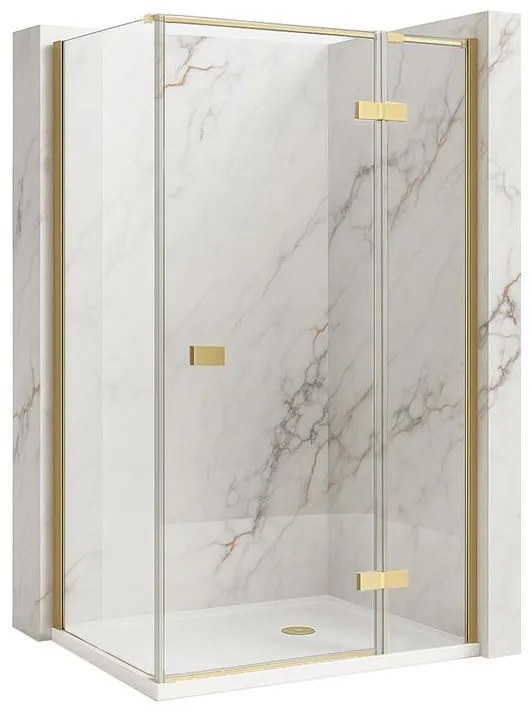 Cabina de dus Rea Atlas 80x100 cu deschidere pe dreapta auriu periat