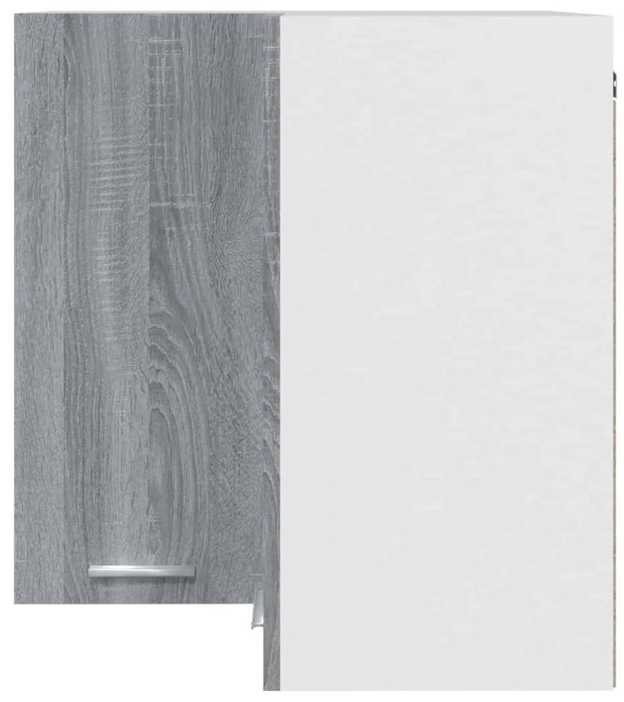 Dulap de colt suspendat, gri sonoma, 57x57x60 cm lemn prelucrat sonoma gri, 1