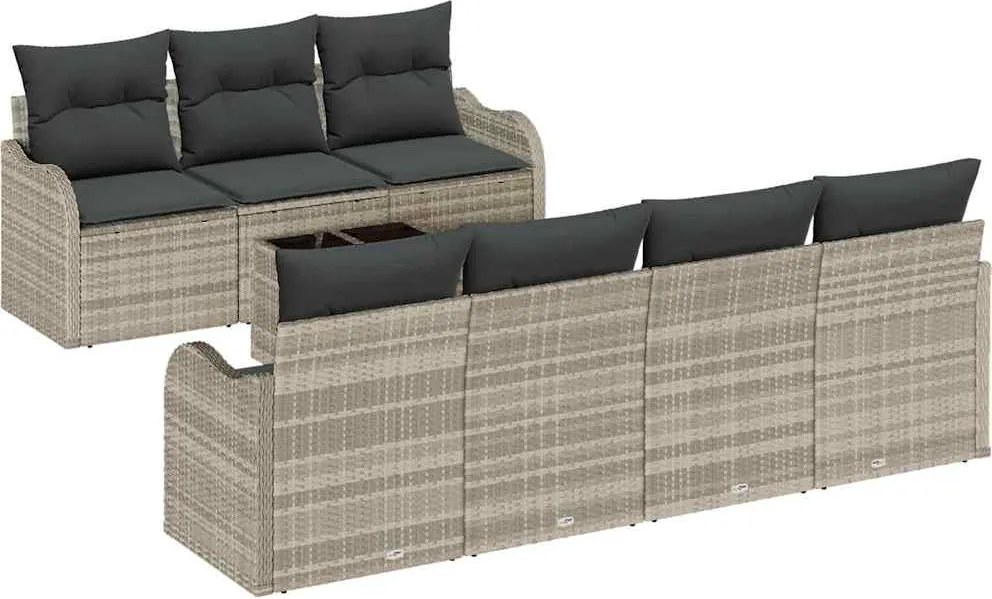 vidaXL Set de canapele pentru grădină 8 pcs Gri deschis și gri închis