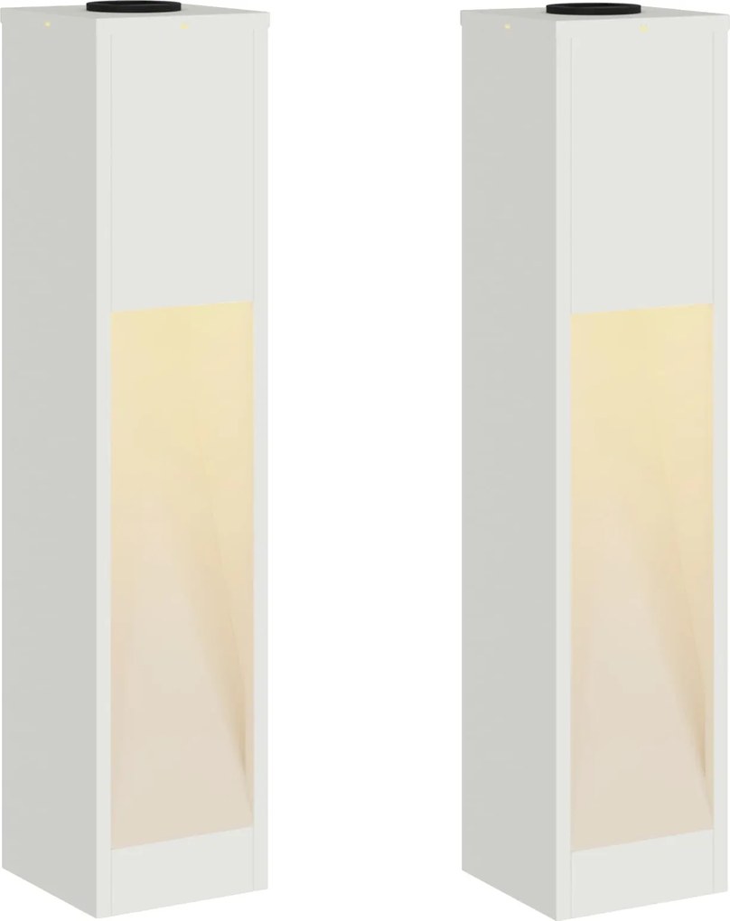 vidaXL Lampa de parcurs LED solar 2 pcs Alb Oțel laminat la rece