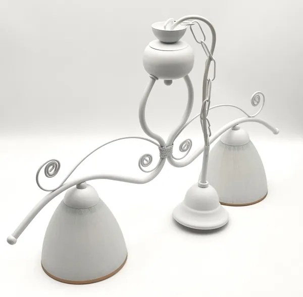 Lustră pe lanț RETRO 2xE27/60W/230V alb mat