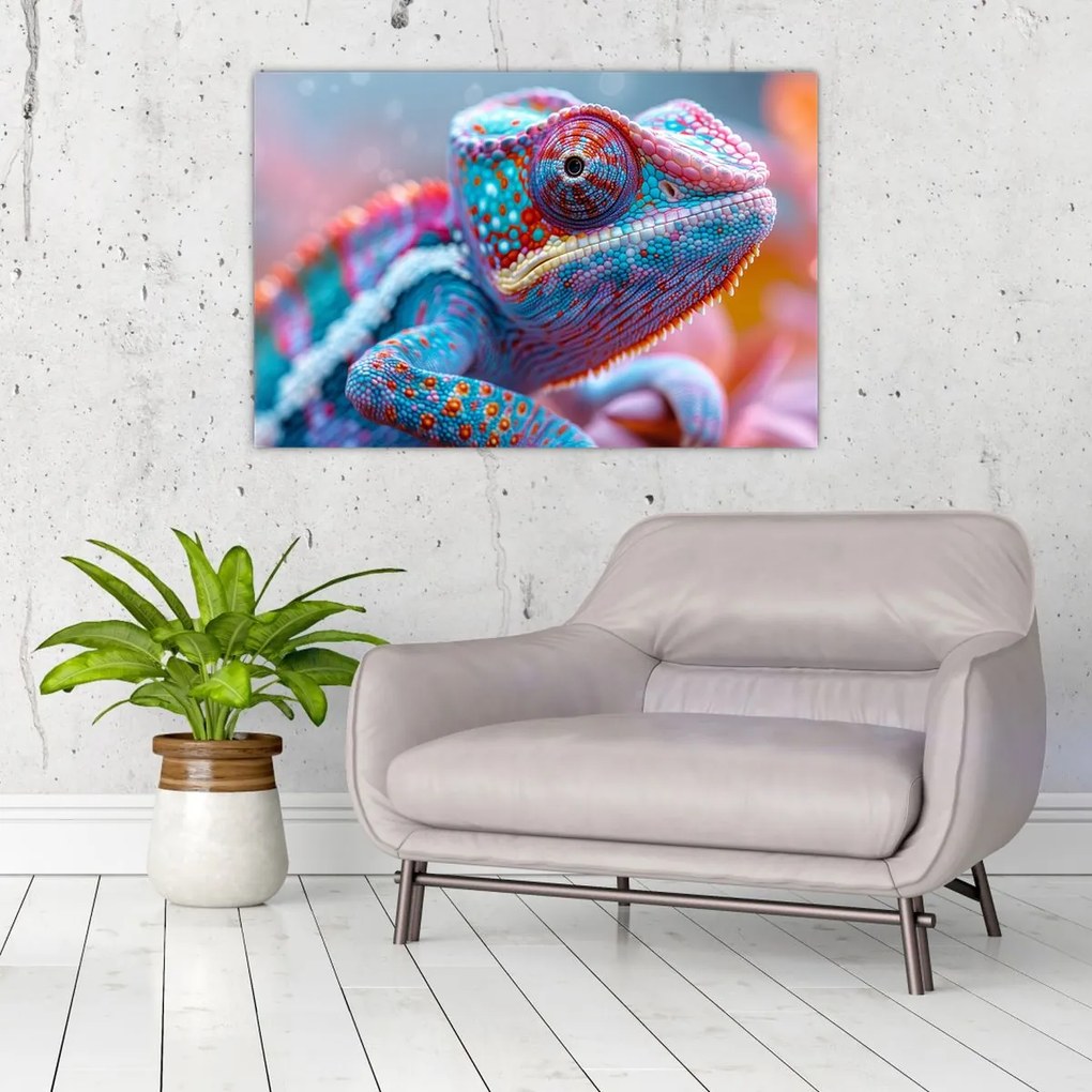 Tablou - Cameleon colorat (90x60 cm)