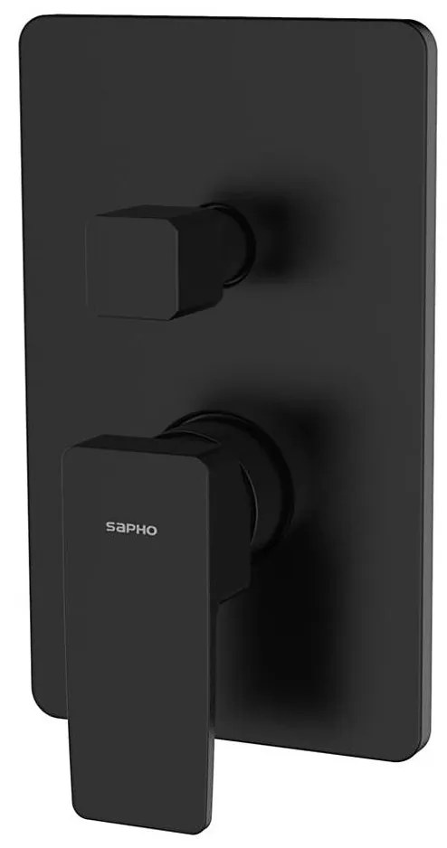 Sapho - Baterie de duș pentru montaj încastrat TURSI, negru mat