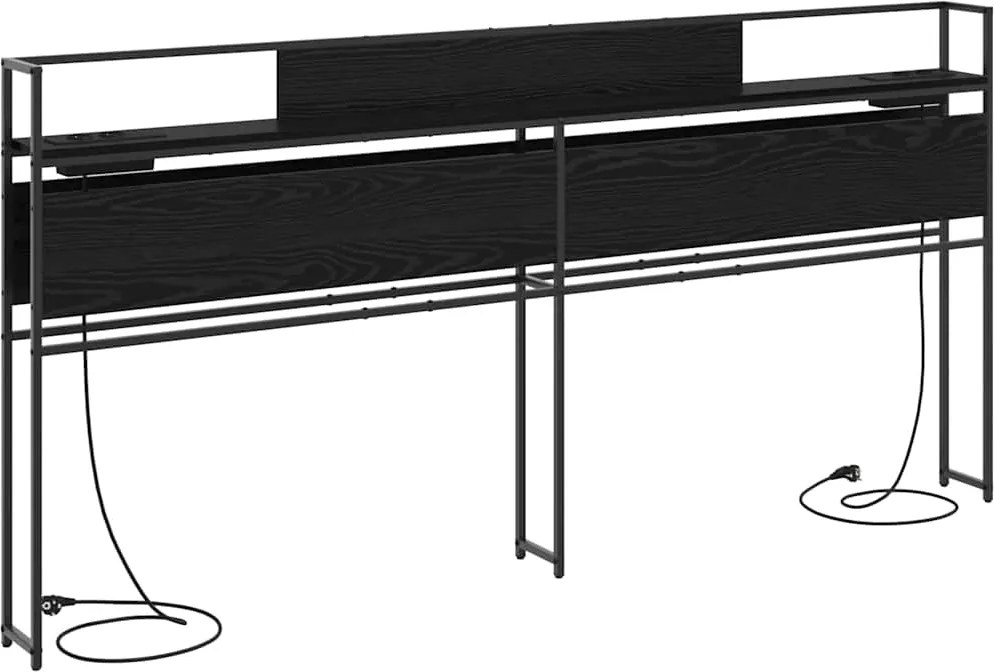 vidaXL Tăblie de depozitare cu raft Stejar negru 180 cm Lemn compozit