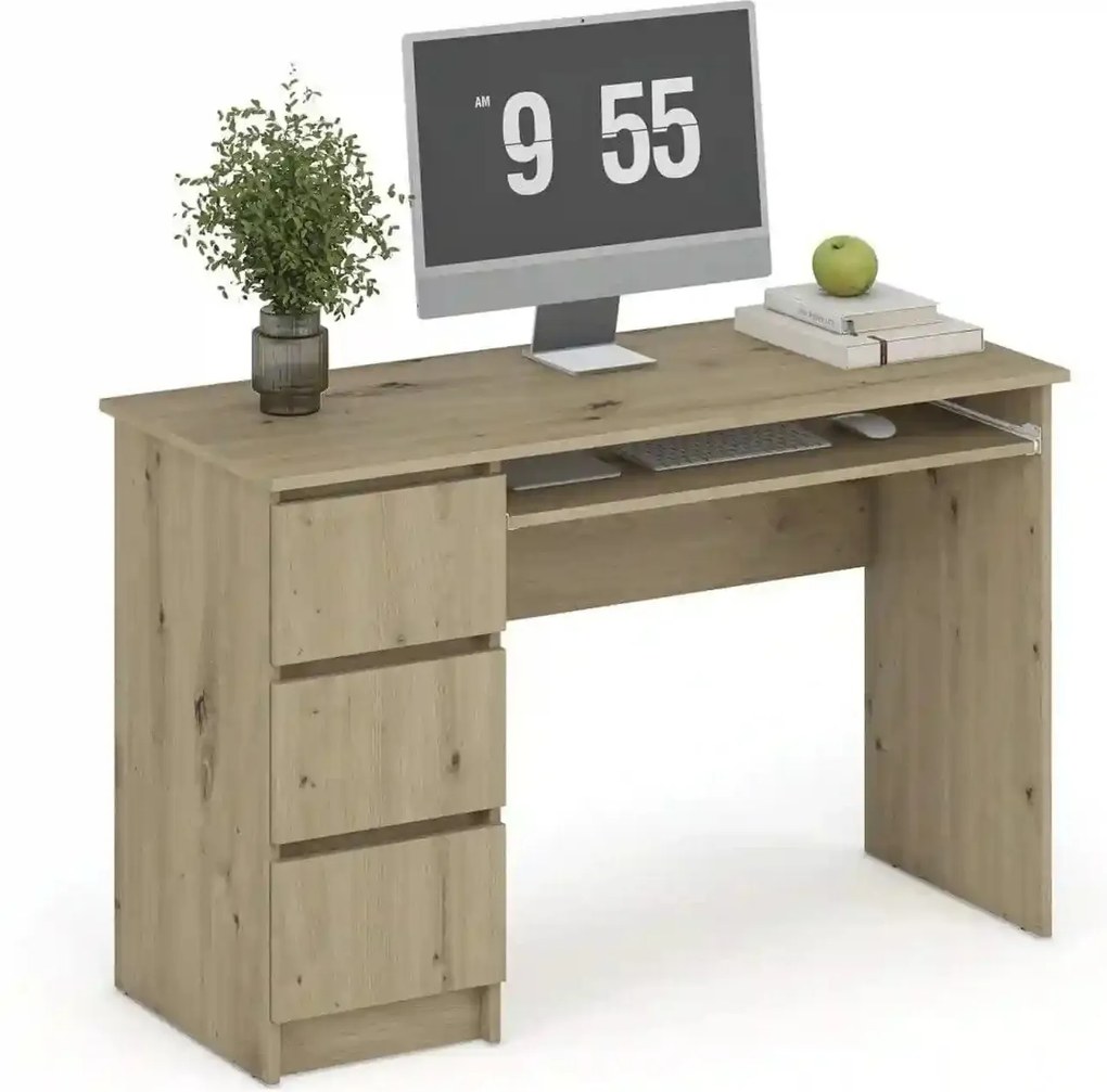 Birou CINO, stejar artisan, PAL laminat, 120x50x77 cm
