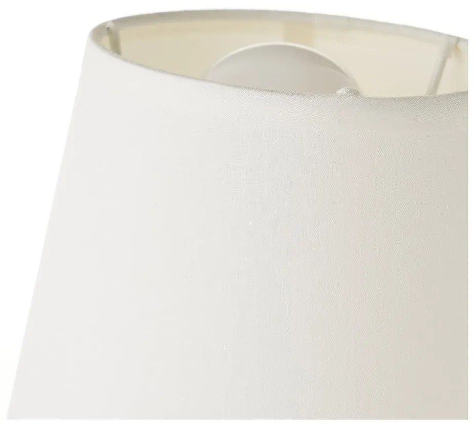 Veioză alb-maro din ceramică cu abajur textil (înălțime 24 cm) – Casa Selección