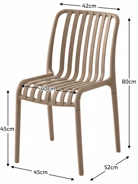 Scaun din plastic TREGO, bej