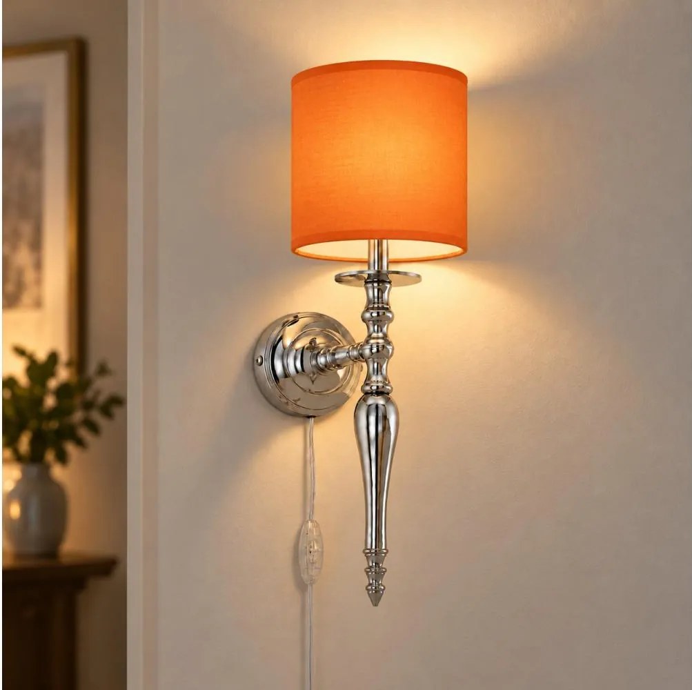 BRILAGI - Lampă de perete NUBILA 1xE27/60W/230V crom lucios/portocalie