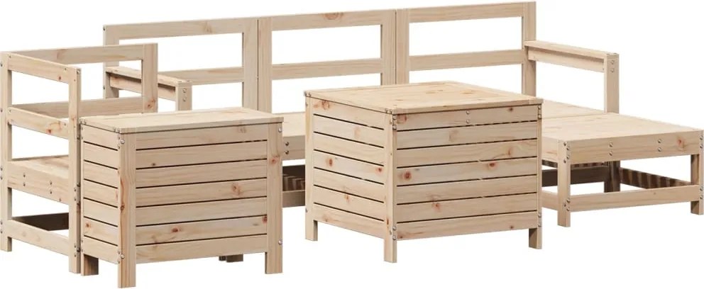 vidaXL Set canapea de grădină, 7 piese, lemn masiv de pin