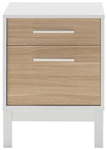 Noptieră 60x45 cm alb/maro