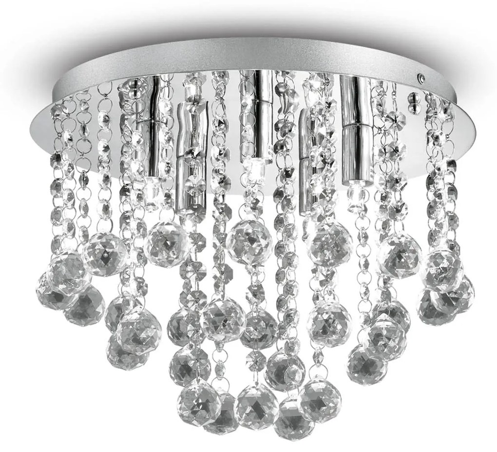 Lustra Plafon Ideal Lux Bijoux Pl5 G9, Crom, 089485, Italia
