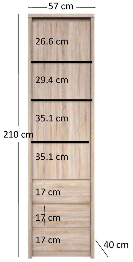 Raft Noella 1D3S (Stejar sonoma). 1053124