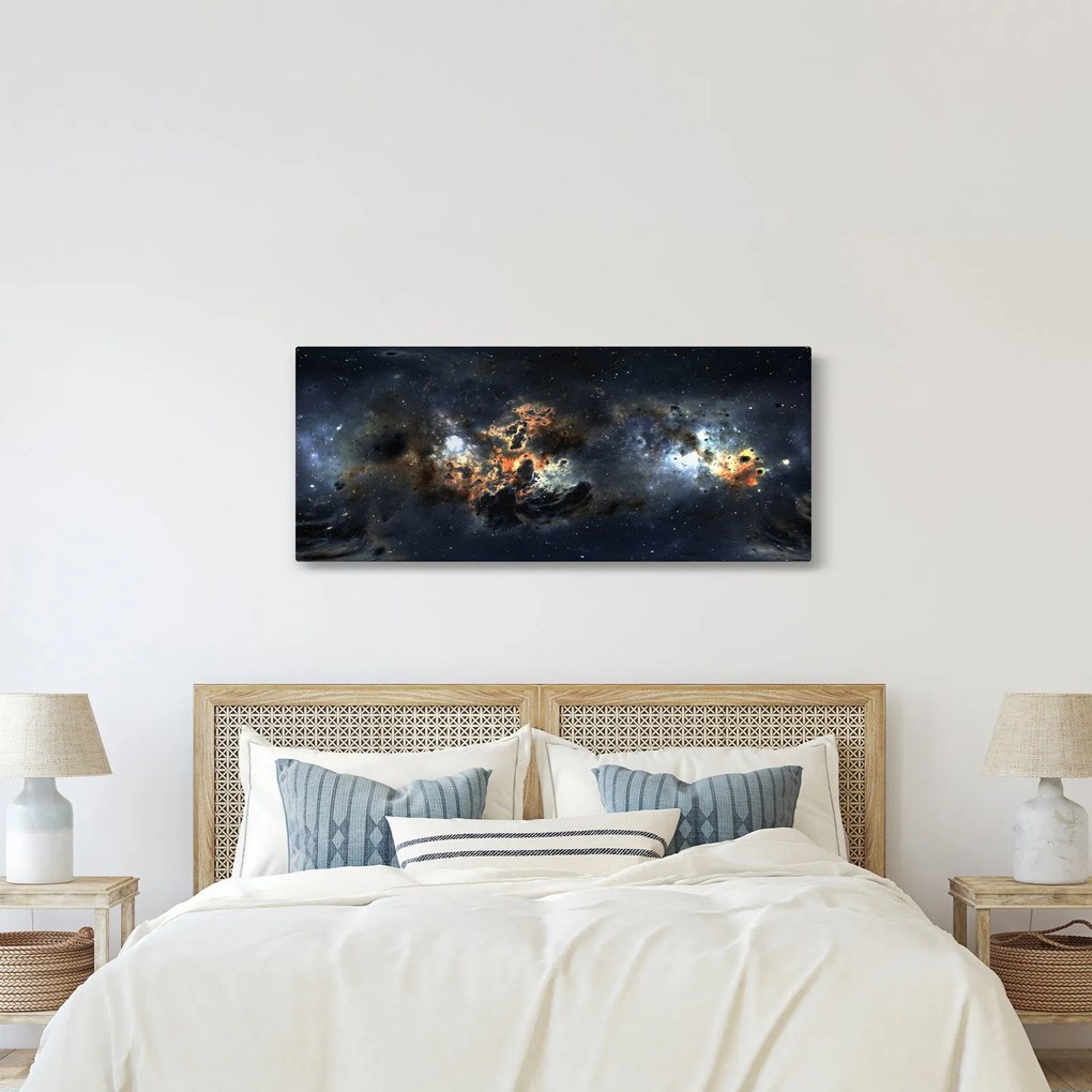 Tablou - Universul cu Nebula (120x50 cm)