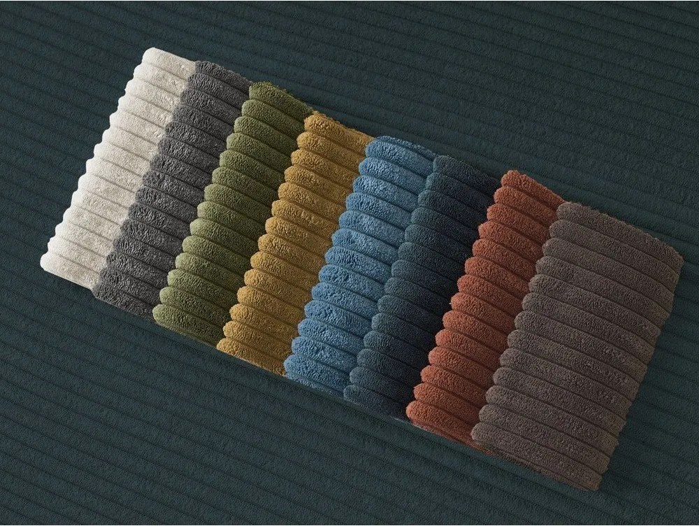 Canapea albastru-închis cu tapițerie din catifea reiată 242 cm Giorgia – Bobochic Paris