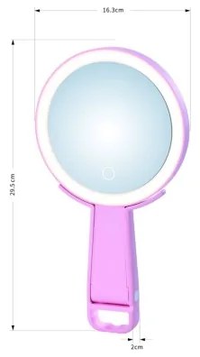 Immax 09102L - Oglindă cosmetică dimabilă LED CCT SWEET, 3W/5V, roz