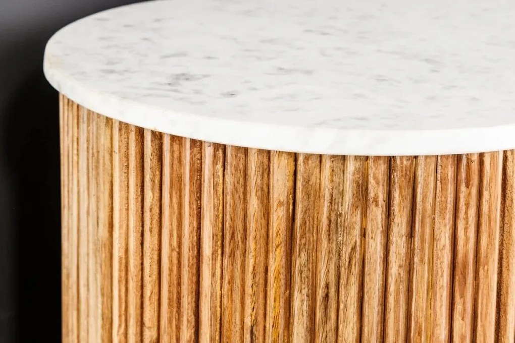 Comoda lemn de mango, marmura alba TRES CHIC 105cm