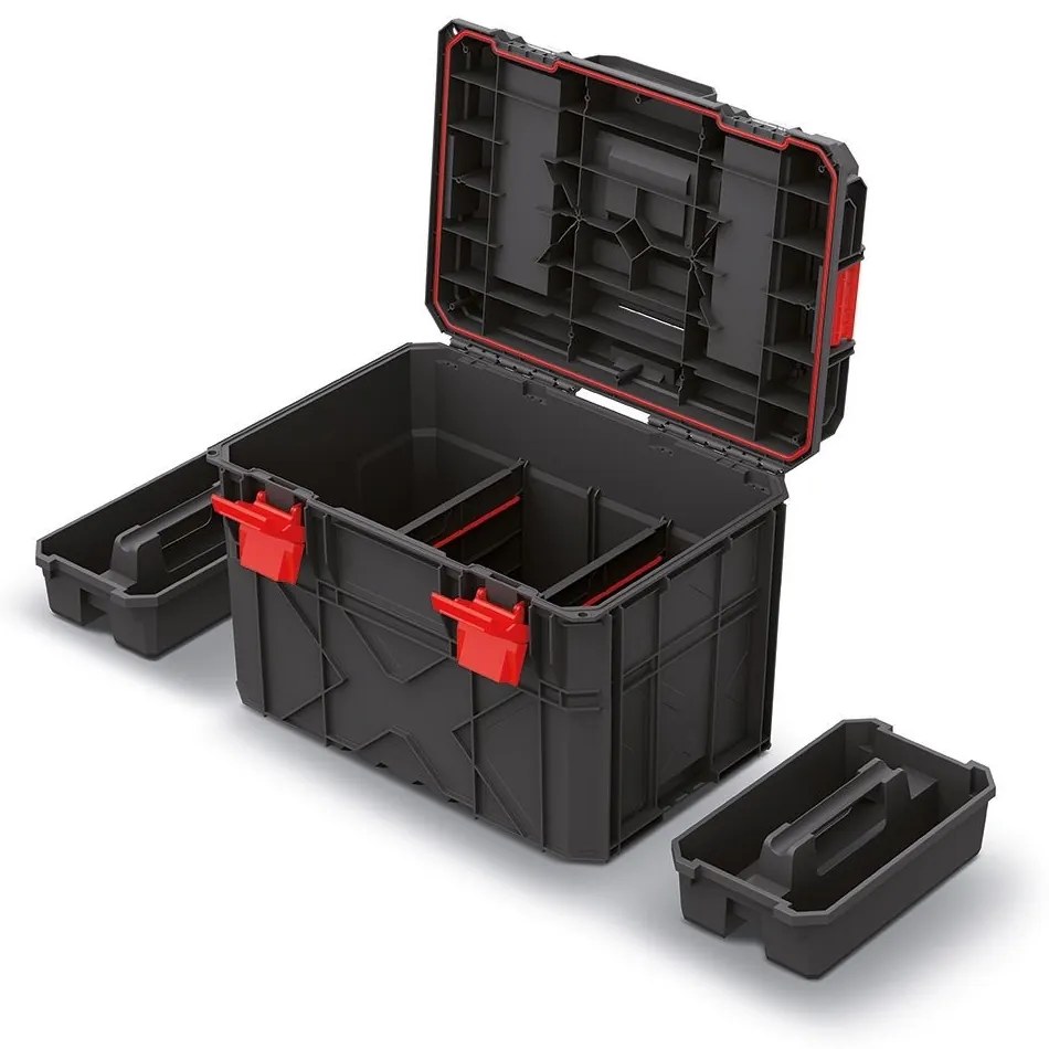 Cutie de scule A, 16 inch, organizator, negru