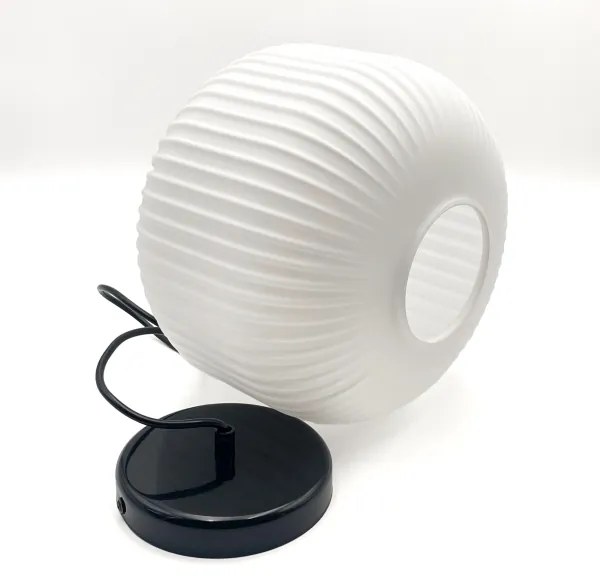 Lustră pe cablu HARMA 1xE27/15W/230V d. 20 cm alb/negru