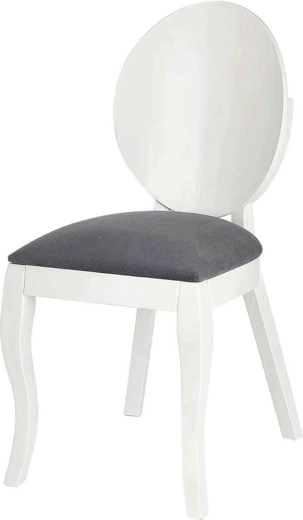 Scaun tapitat Verdi, gri/alb, stofa clasica/lemn de fag, 43X52X90 CM