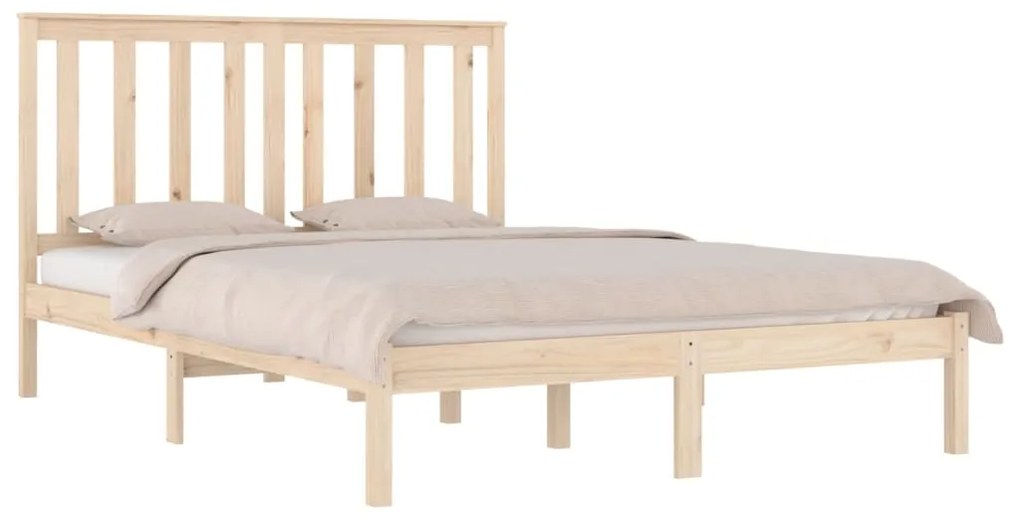 Cadru de pat small double 4ft, 120x190 cm, lemn masiv de pin