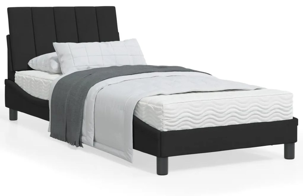 3207815 vidaXL Cadru de pat cu tăblie, negru, 80x200 cm, catifea