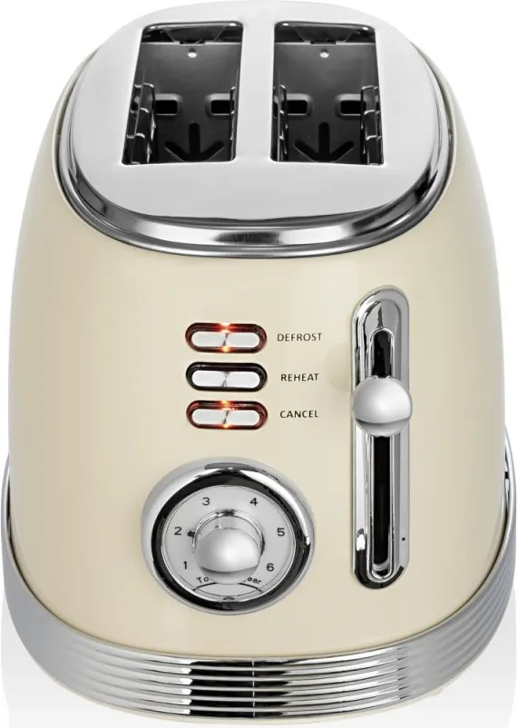 Prajitor de paine Retro Zilan ZLN1191, 2 felii de paine, 850W, 6 trepte de temperatura si timer, dezghetare, reincalzire, picioruse antiderapante