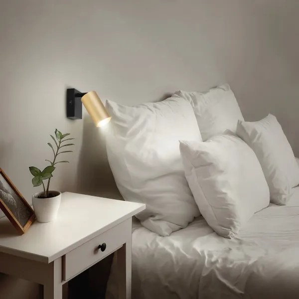 Brilagi - Aplică spot LED de perete dimmabilă SELE 1xGU10/6W/230V negru/auriu