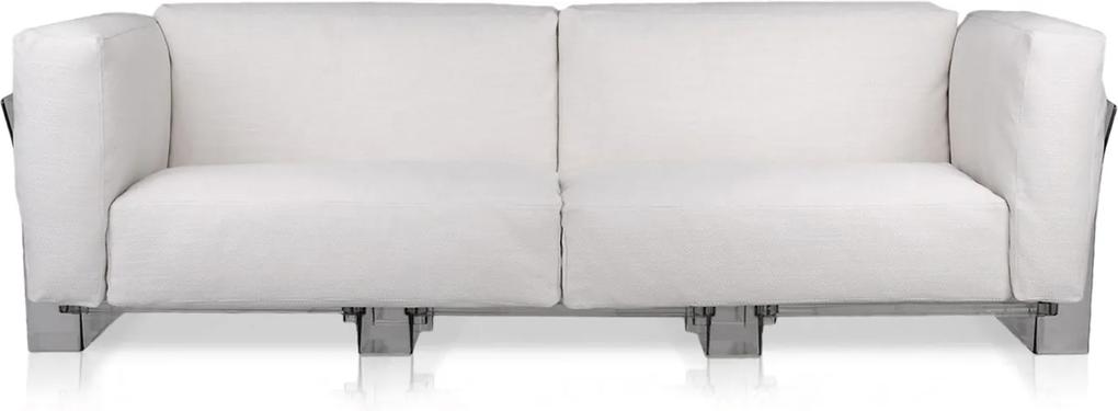 Canapea Kartell Pop Duo design Piero Lissoni &amp; Carlo Tamborini, cadru transparent, tapiterie Nile, alb