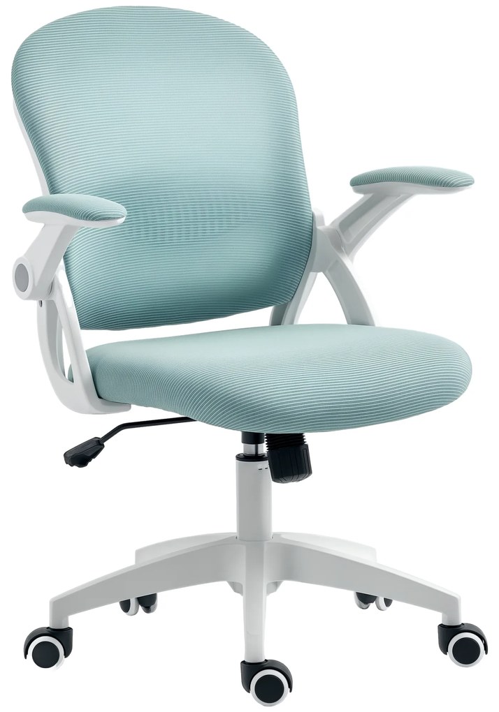 Vinsetto Scaun de Birou Ergonomic, cu Spătar din Plasă, Scaun de Birou cu Înălțime Reglabilă, 65.5x61.5x88-97.5 cm, Albastru Deschis | Aosom Romania