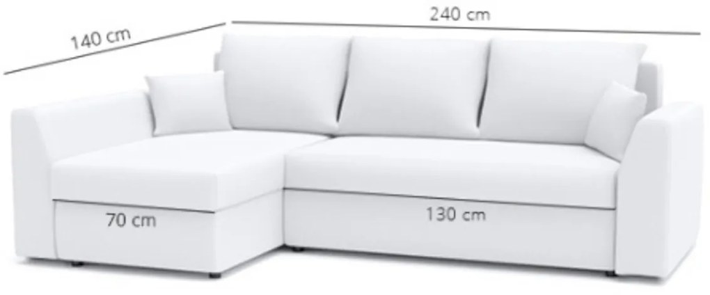 Supermobel Colțar extensibil ZARTA, 240x75x140, haiti 5/haiti 3