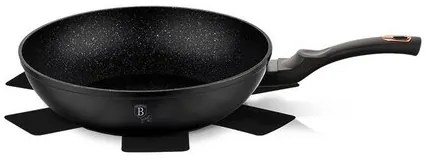 Tigaie Wok cu suprafața marmură Berlinger Haus Black Rose Collection, 30 cm