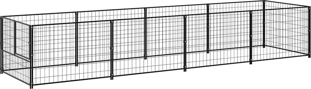 vidaXL Padoc pentru câini, negru, 4 m², oțel